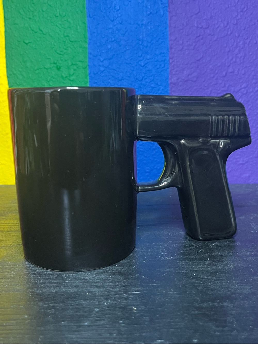 Black Novelty Gun-Handle Mug